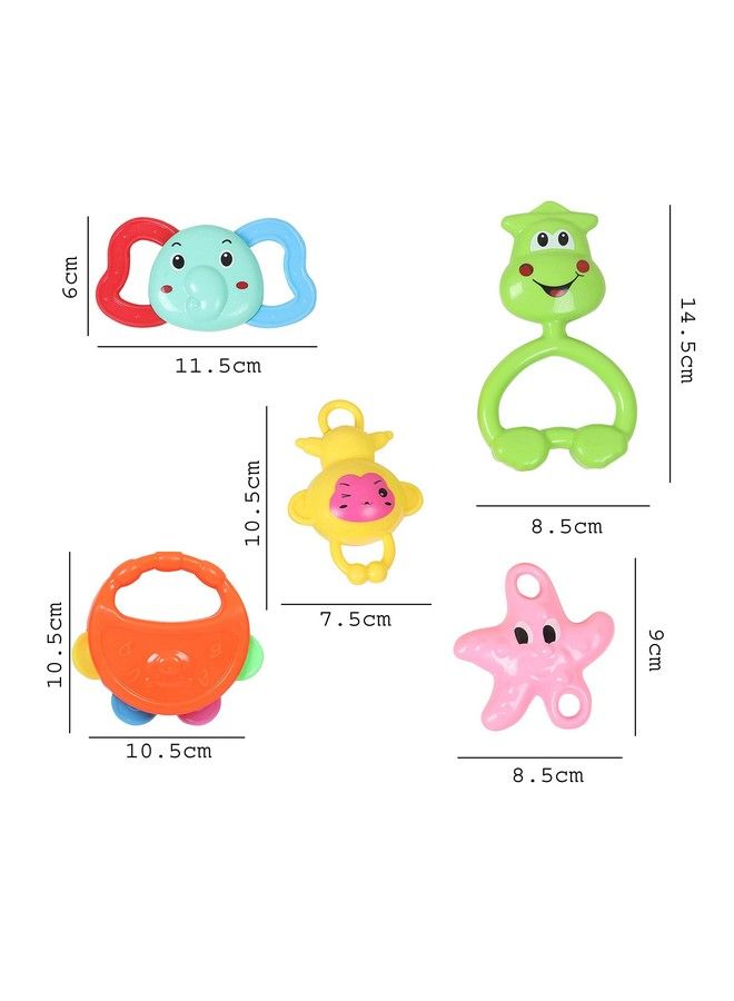 Educational Baby Hand Rattle Toys (03 Years)Nontoxic Hold And Shake Toy Multicolor (5Pcs)