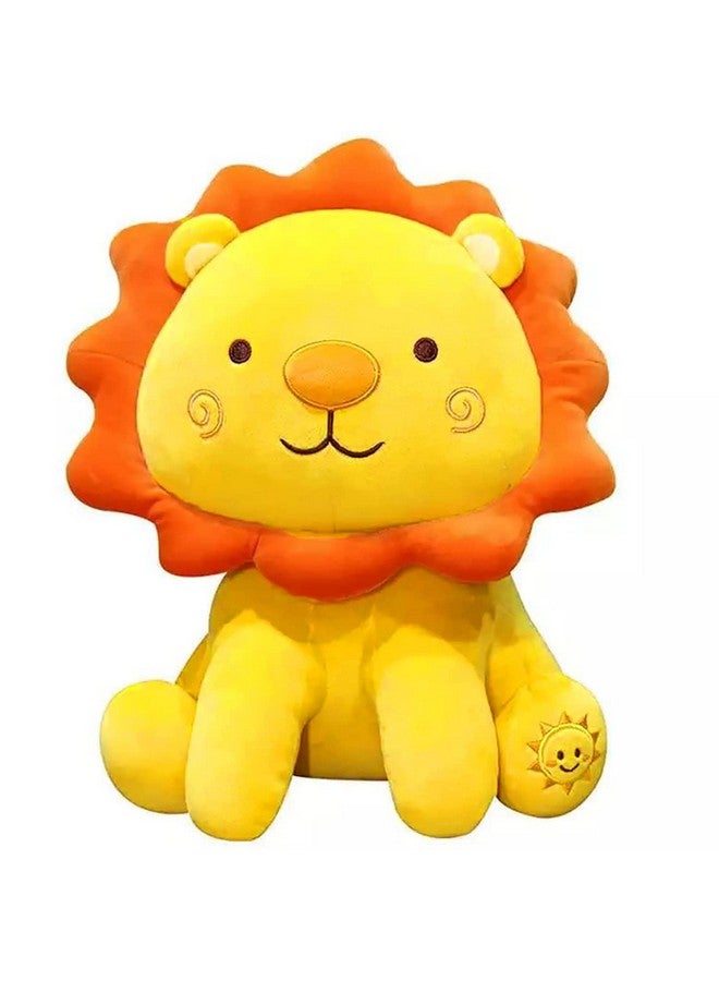 Soft Toy Lion Lion Soft Animal Toy For Stuffed Toy For Girls Kids Stretchable Soft Feather Cotton Fabric Home Car Decoration (Yellow) (35 Cm)