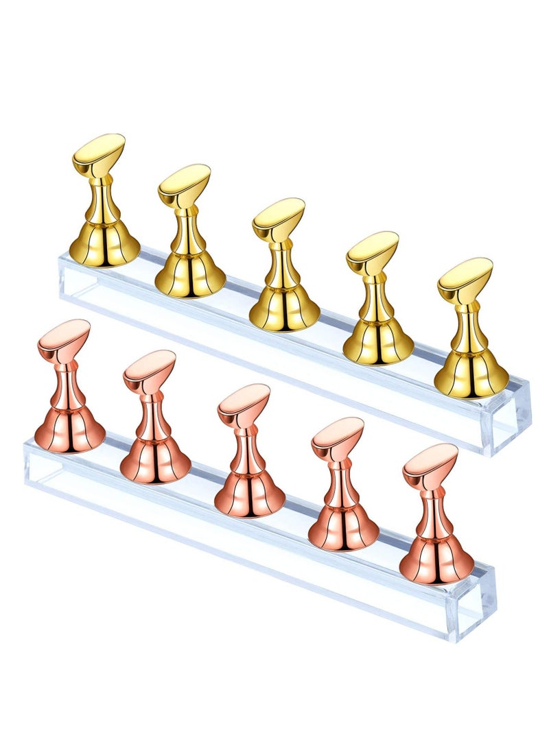 Acrylic Nail Display Stand Magnetic Holder Fingernail DIY Art for False Manicure Tool Home Salon Use