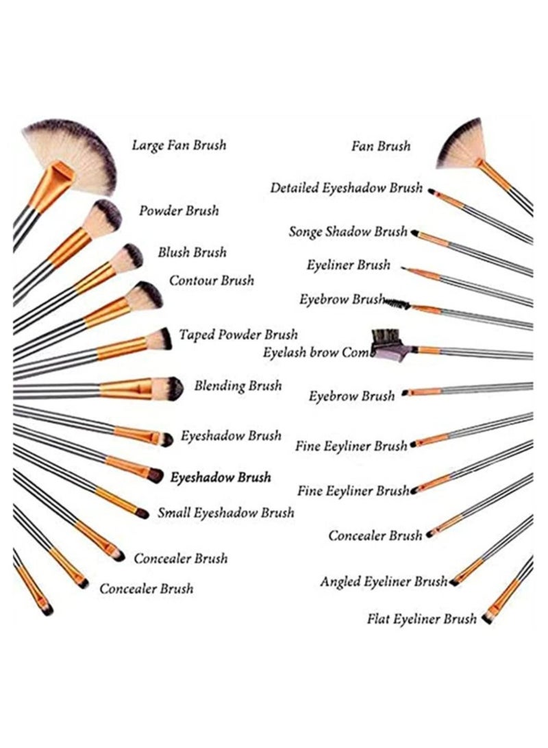 Professional Makeup Brushes 24Pcs Girls Quality Set for Foundation Powder Contour Blending Blush Eye Shadow