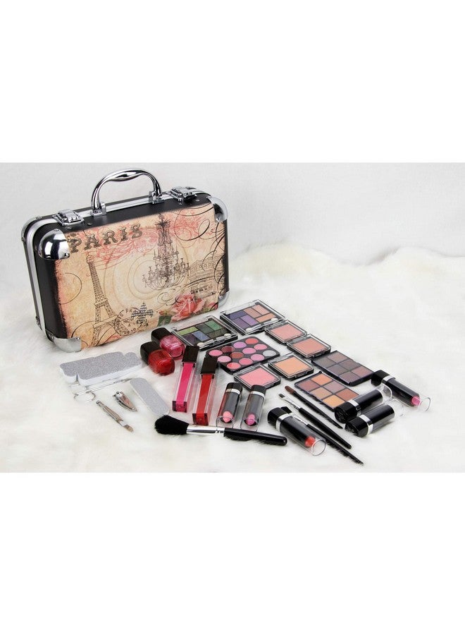 61Pcs Makeup Gift Set With Extendable Trays And Mirror Vmk1506 Paris Theme 1 Count