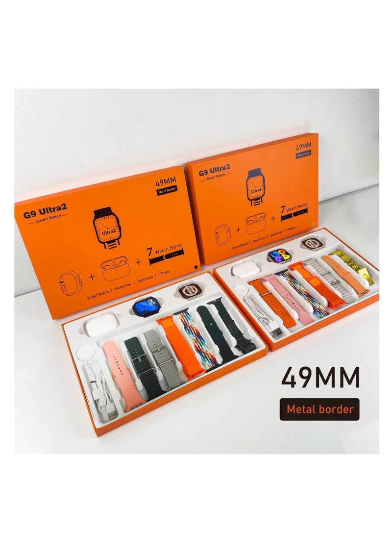 G9 ULTRA 2 Smartwatch Ultra with 10 Set Strap and Watch and Accessories