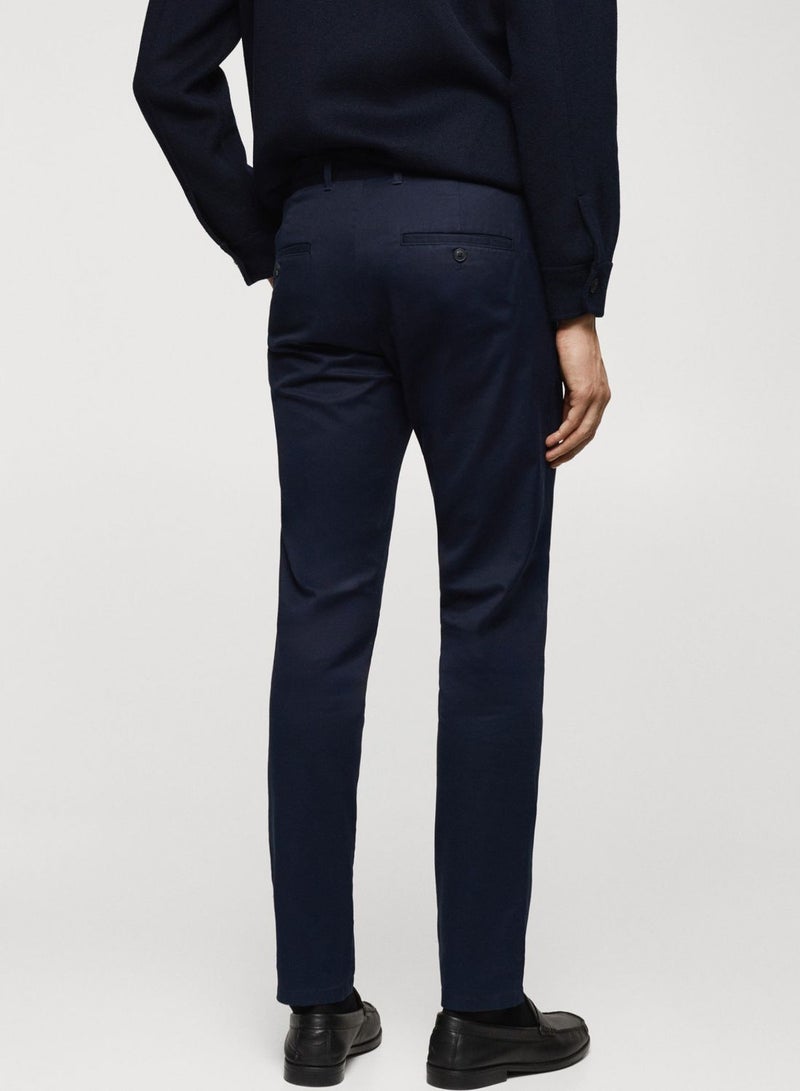 Slim Fit Pleated Trousers