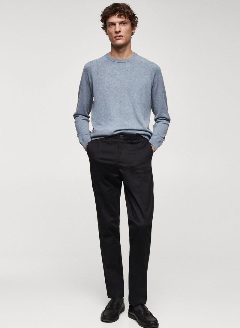 Slim Fit Pleated Trousers