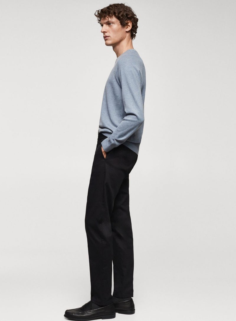 Slim Fit Pleated Trousers