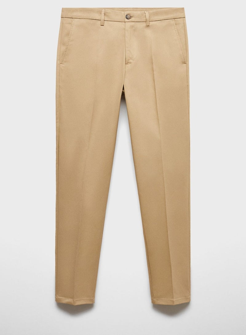 Slim Fit Pleated Trousers