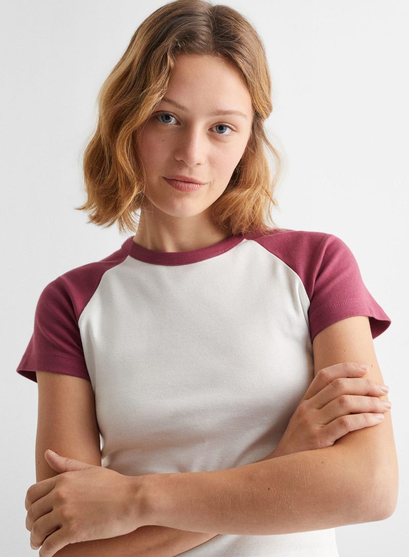 Youth Color Block Crop T-Shirt