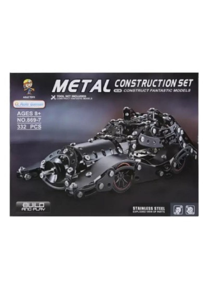 Metal Construction Build & Play Toy Set For Children- 332 Pieces