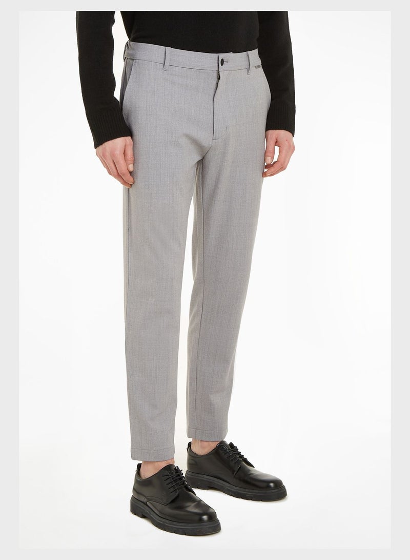 Wool-Blend Straight Fit Pant