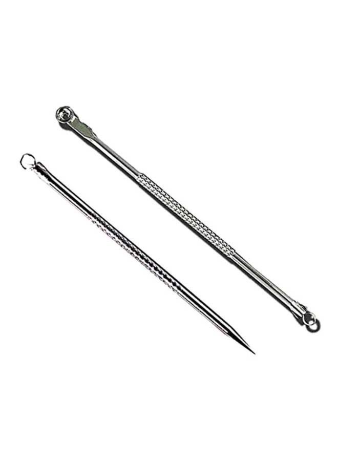 2-Piece Stainless Steel Blackhead Remover Needle Silver