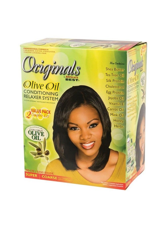 Olive Oil Conditioning Relaxer System 2Pack Helps Repair Rebuild And Restore Your HairS Elasticity And Softens & Shines Designed For Coarse Hair Textures