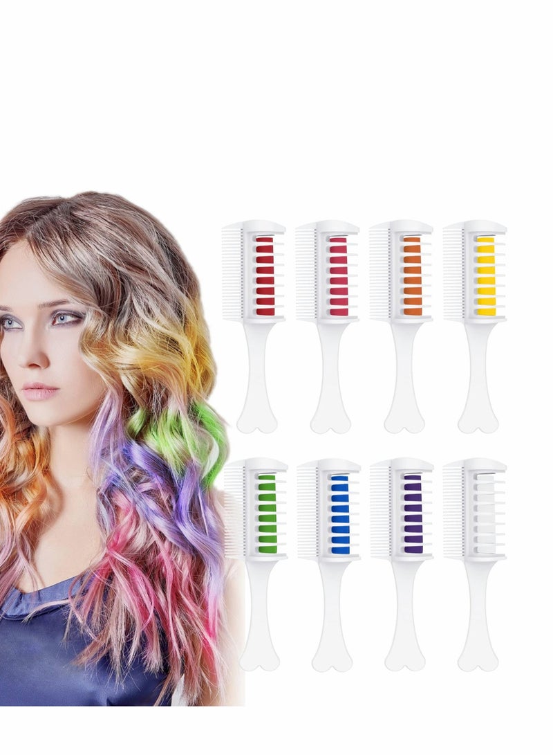 Hair Chalk Comb, Temporary Dye, 8 Colors Washable Color Girls Gifts Brush Set for Kids, Boys & Dyeing, Party and DIY