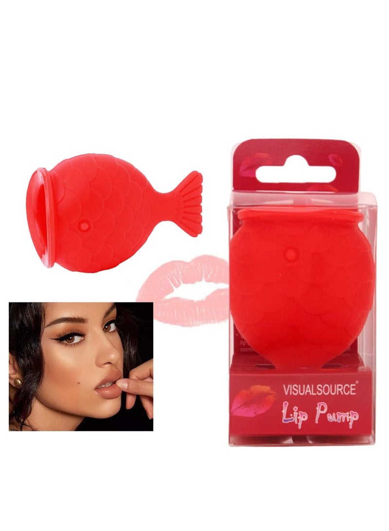 Silicone Fish Shape Lip Plumper Device, Women Lip Filler Beauty Pump, Suction Tool for Lip Enhancement