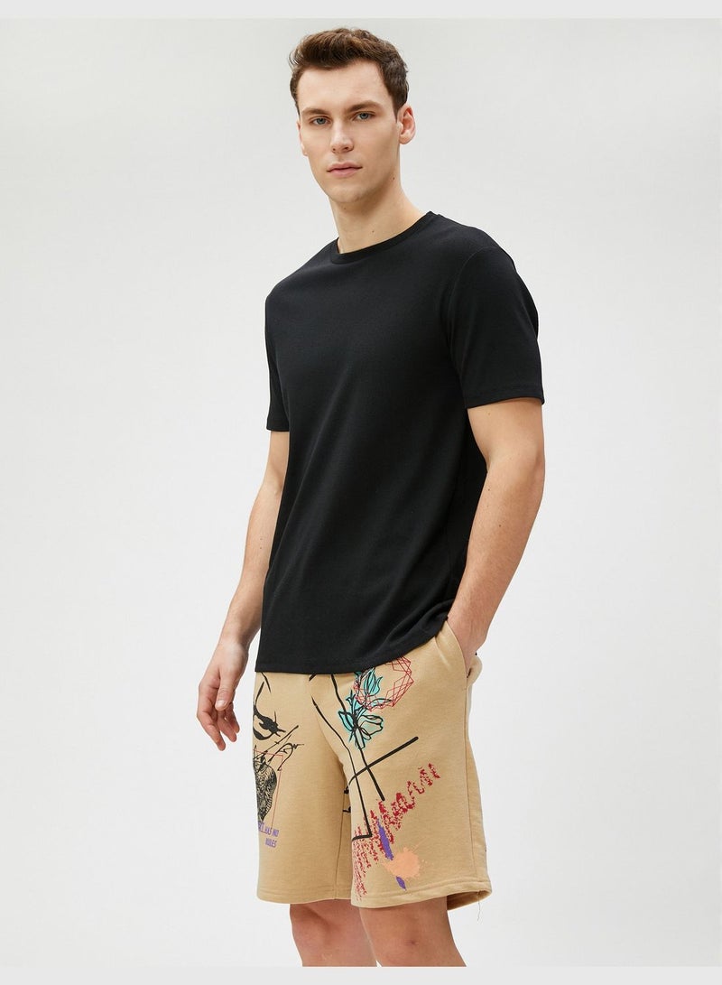 Printed Shorts Drawstring Slim Fit Pocket Detailed