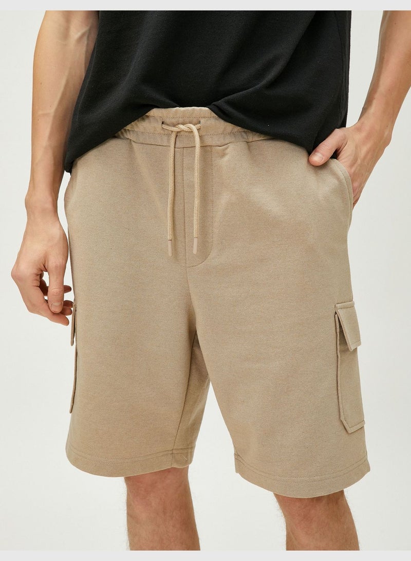 Cargo Shorts Drawstring Slim Fit Pocket Detailed