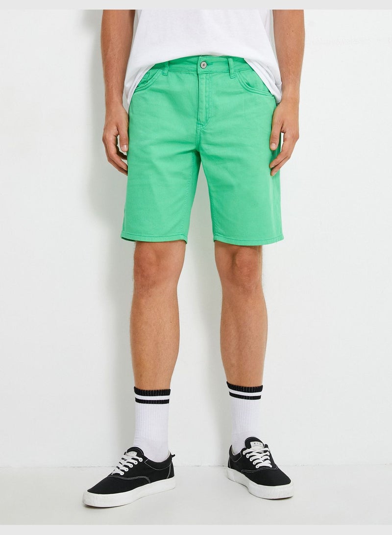 Straight Gabardine Shorts