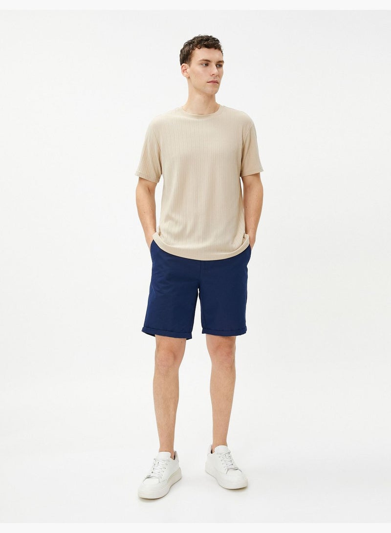 Basic Chino Shorts Folded Detailed Buttoned