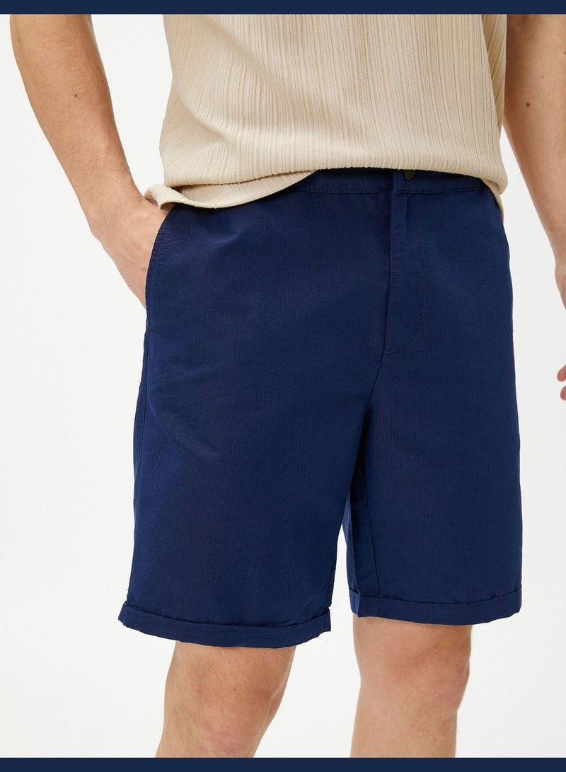 Basic Chino Shorts Folded Detailed Buttoned