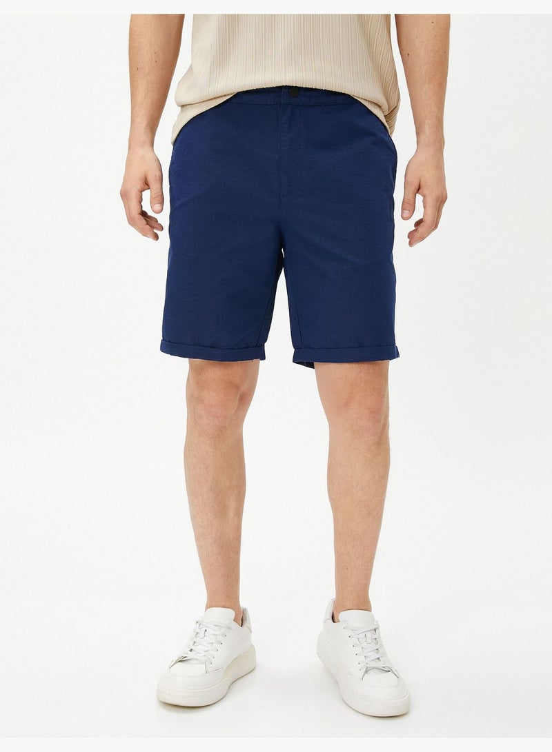 Basic Chino Shorts Folded Detailed Buttoned