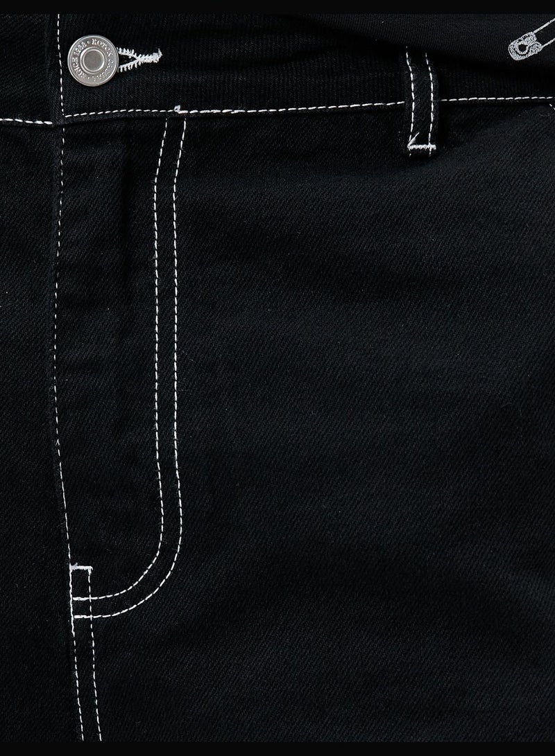 Cargo Shorts Pocket Seam Detailed Buttoned Cotton