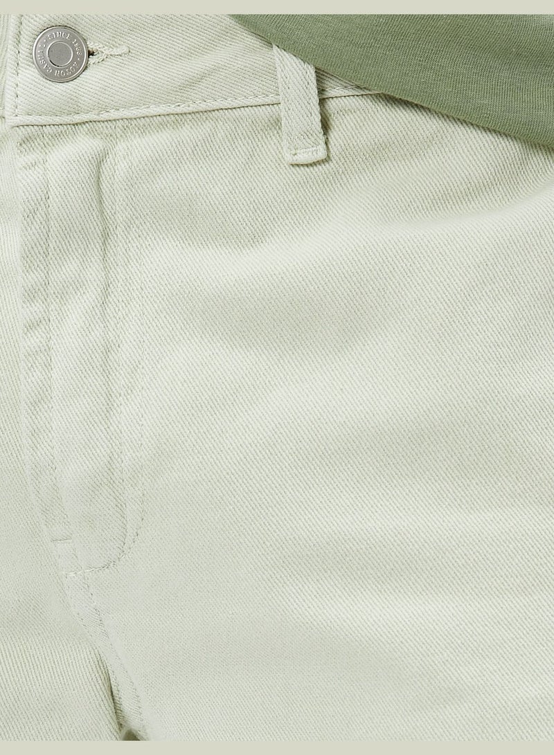 Basic Chino Shorts Buttoned Pocket Detailed Cotton