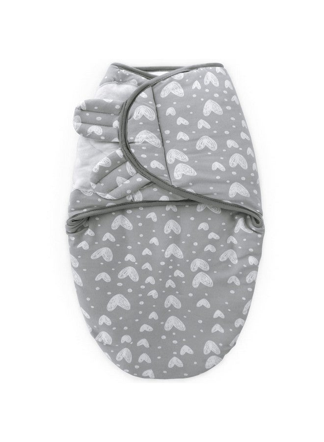 Baby Swaddles 03 Months For Boy Girls Warm Quilted Baby Swaddle Newborn Swaddle Adjustable Swaddle Blanket Lovely Grey Hearts 1 Pack
