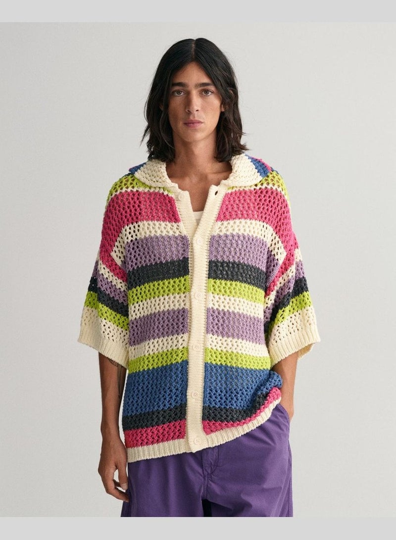 Gant Open Texture Polo Sweater