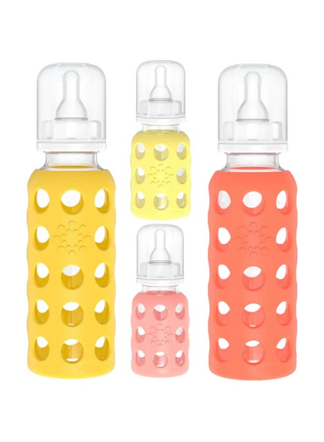 4Oz9Oz Glass Baby Bottle 4Pk (Bananacantaloupemangopapaya