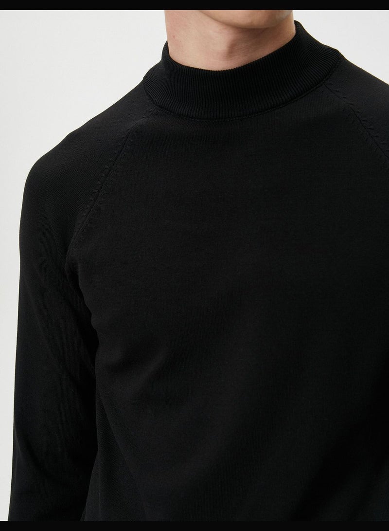 Slim Fit Long Sleeve Knitwear Half Turtleneck Sweater