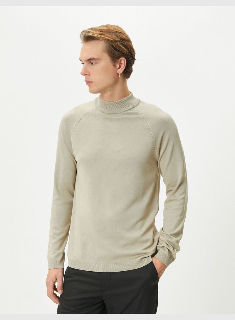 Slim Fit Long Sleeve Knitwear Half Turtleneck Sweater