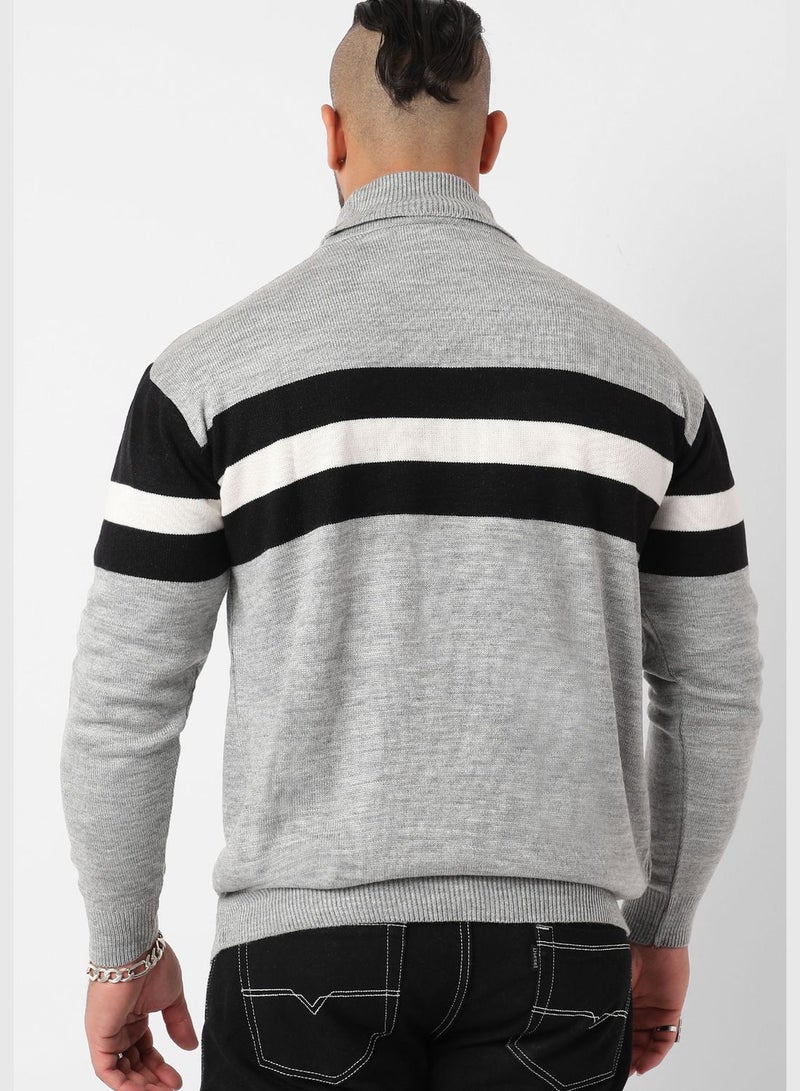 Solid Turtle Neck Long Sleeve Sweater