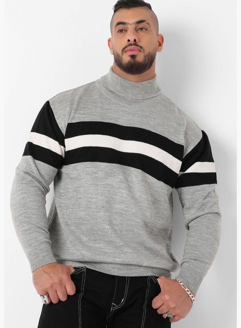 Solid Turtle Neck Long Sleeve Sweater