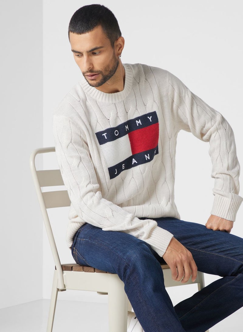 Logo Cable Knitted Sweater