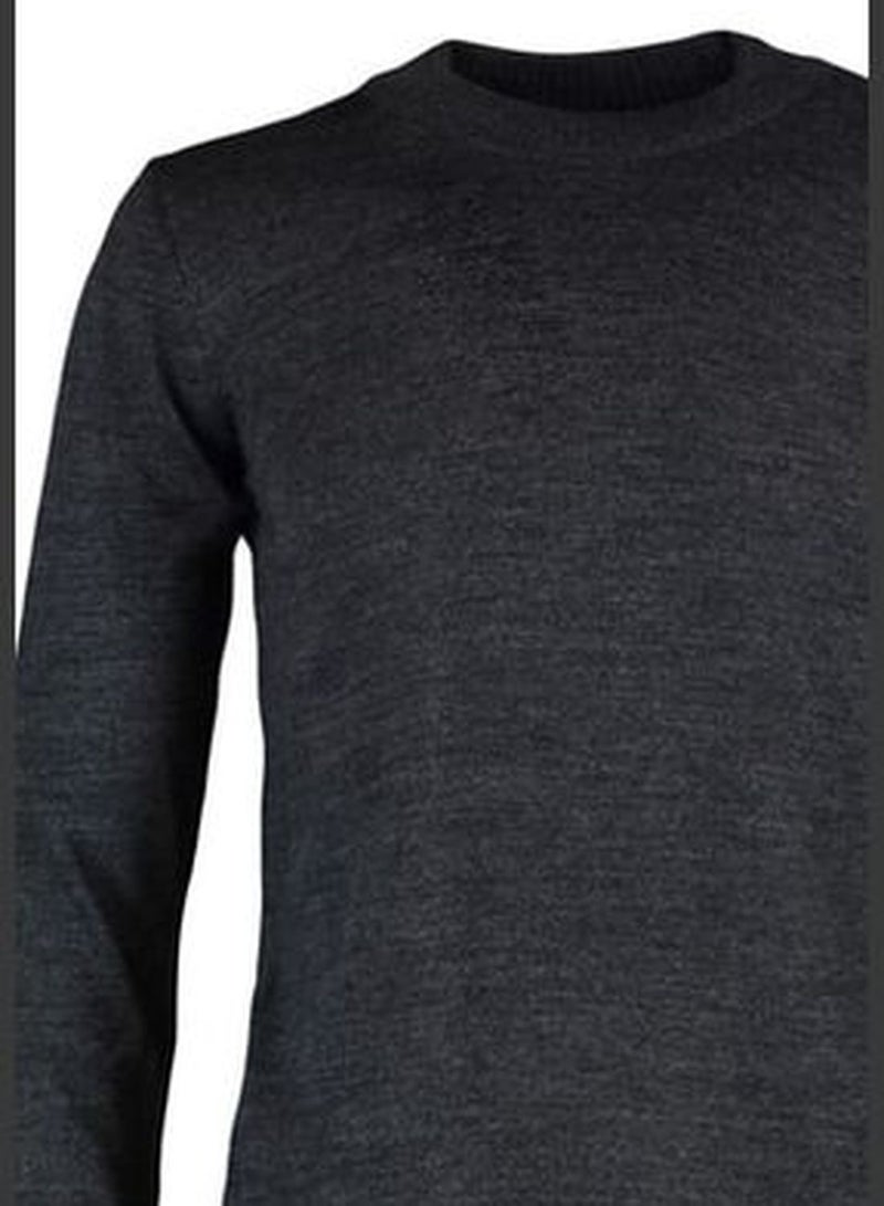 Anthracite Men's Slim Fit Half Turtleneck Basic Sweater TMNAW21KZ0758