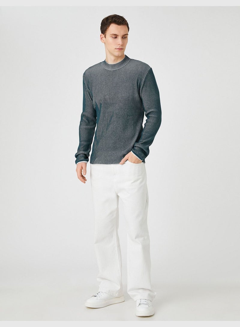 Basic Knitwear Sweater Half Turtleneck Slim Fit