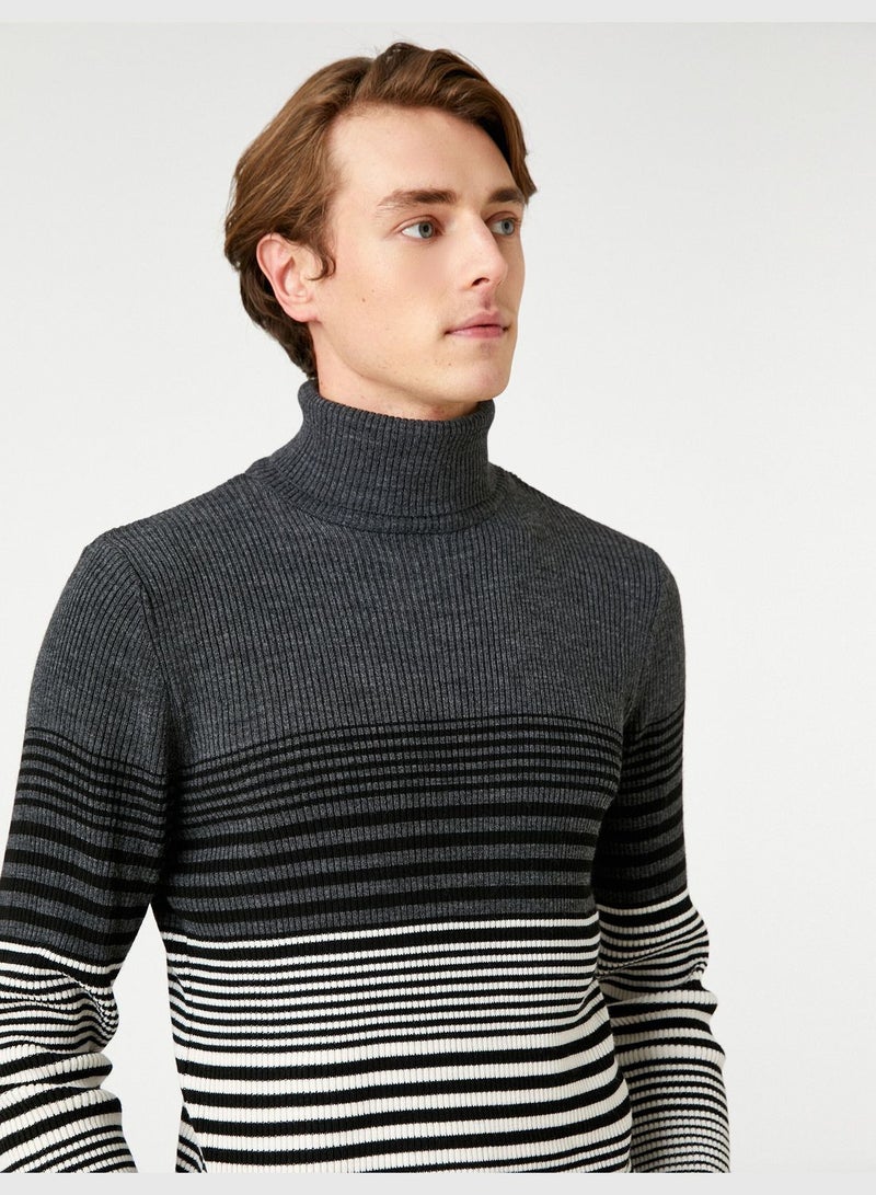 Basic Knitwear Sweater Turtle Neck Multicolor Slim Fit
