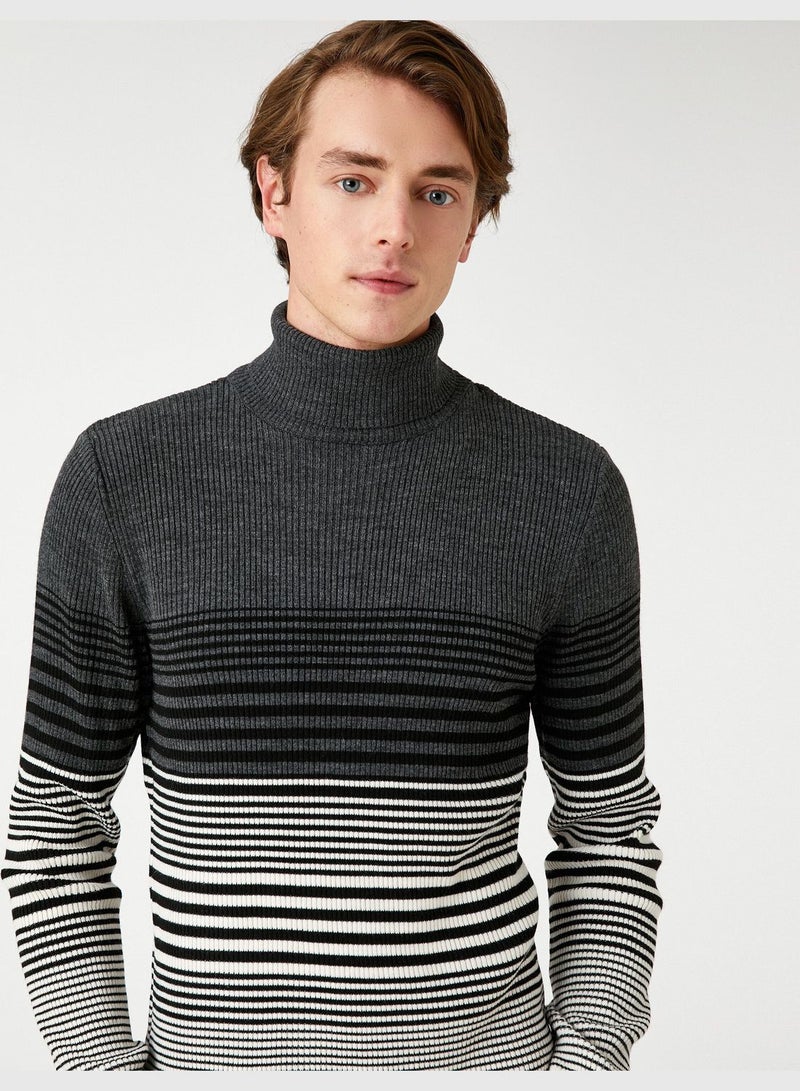 Basic Knitwear Sweater Turtle Neck Multicolor Slim Fit