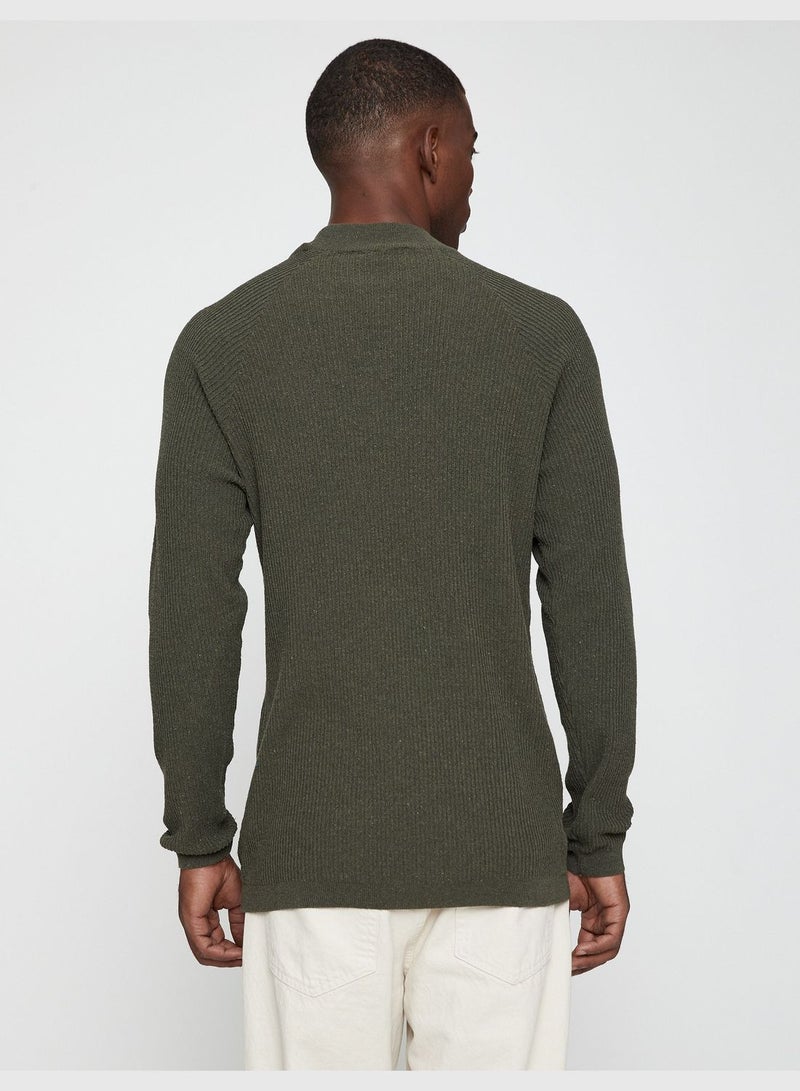 Basic Sweater Half Turtle Neck