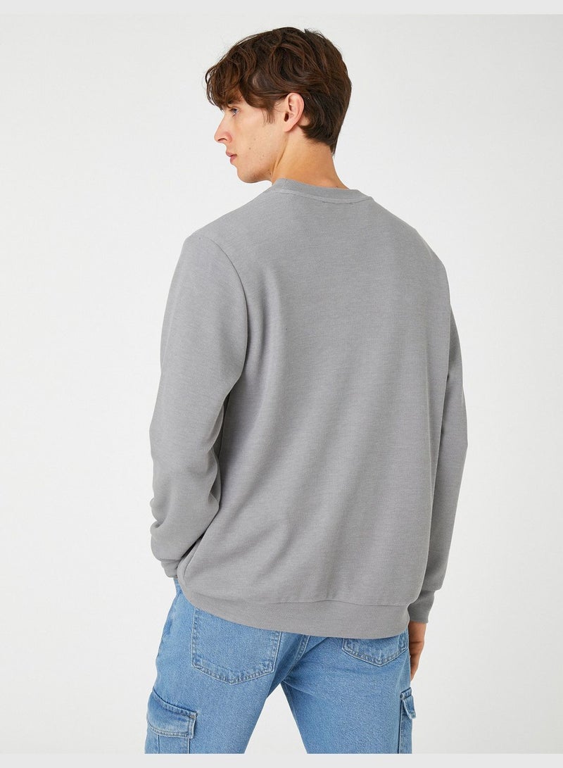 Basic Melange Sweater Knitwear Crew Neck Long Sleeve