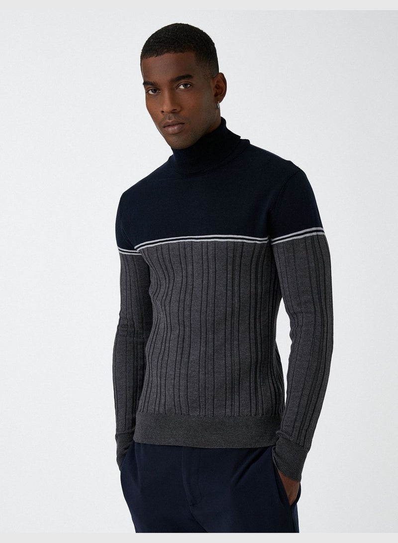 Turtleneck Knitwear Sweater Multicolor