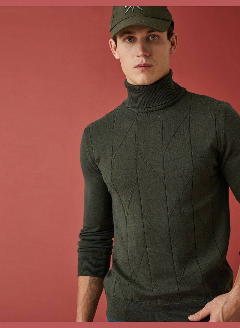 Textured Sweater Turtleneck