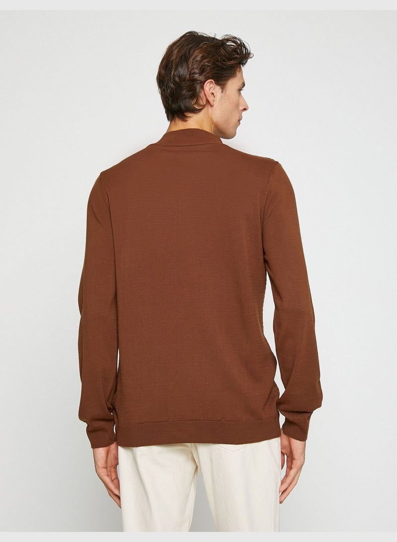 Basic Knitwear Sweater Half Turtleneck