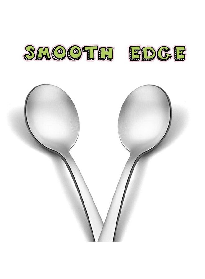 Toddler Spoons Stainless Steel Toddler Kids Spoon Set Silverware Non Toxic & Healthy Cute Animals & Attached Travel Case 6 Pieces