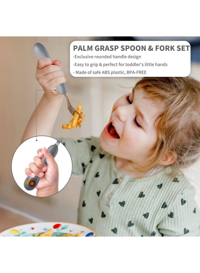 Toddler Utensils Set 6Pcs Toddler Silverware Spoon And Fork Knife Set Children'S Flatware Set (Animal Kingdom)