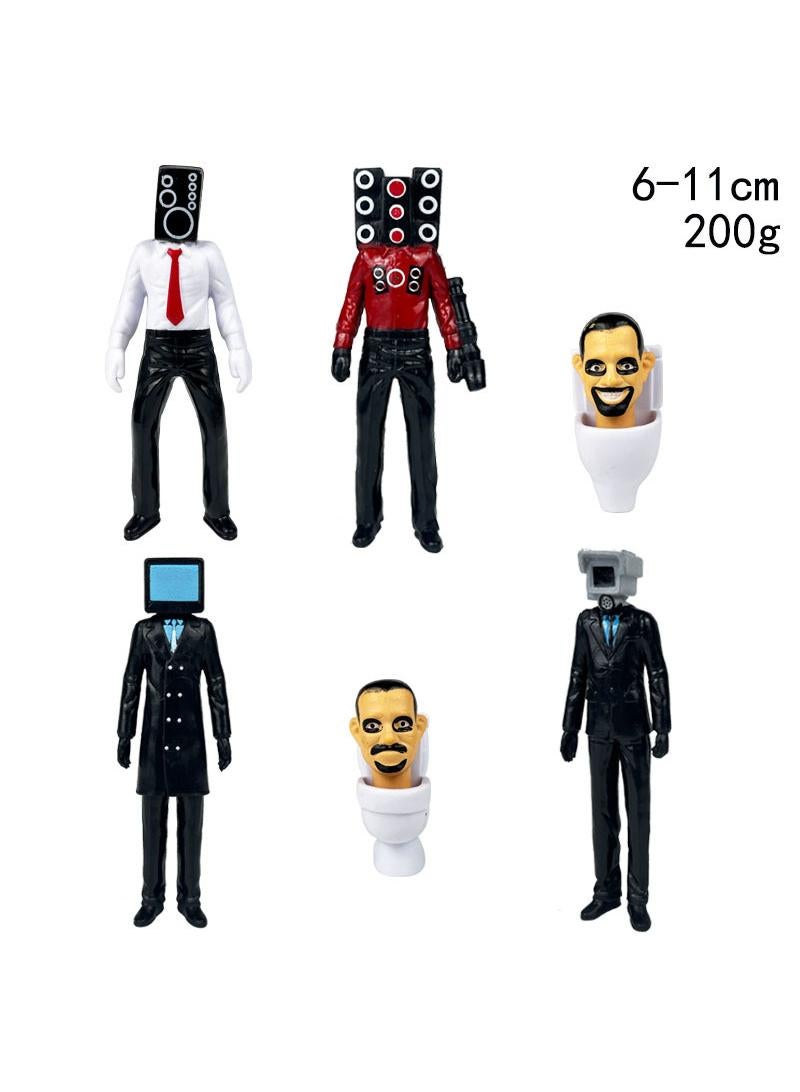 6 Pcs Skibidi Toilet Man Toy Set Ideas Toys Battle Horror Game Model Ideas Toys Gifts for Adult & Kids