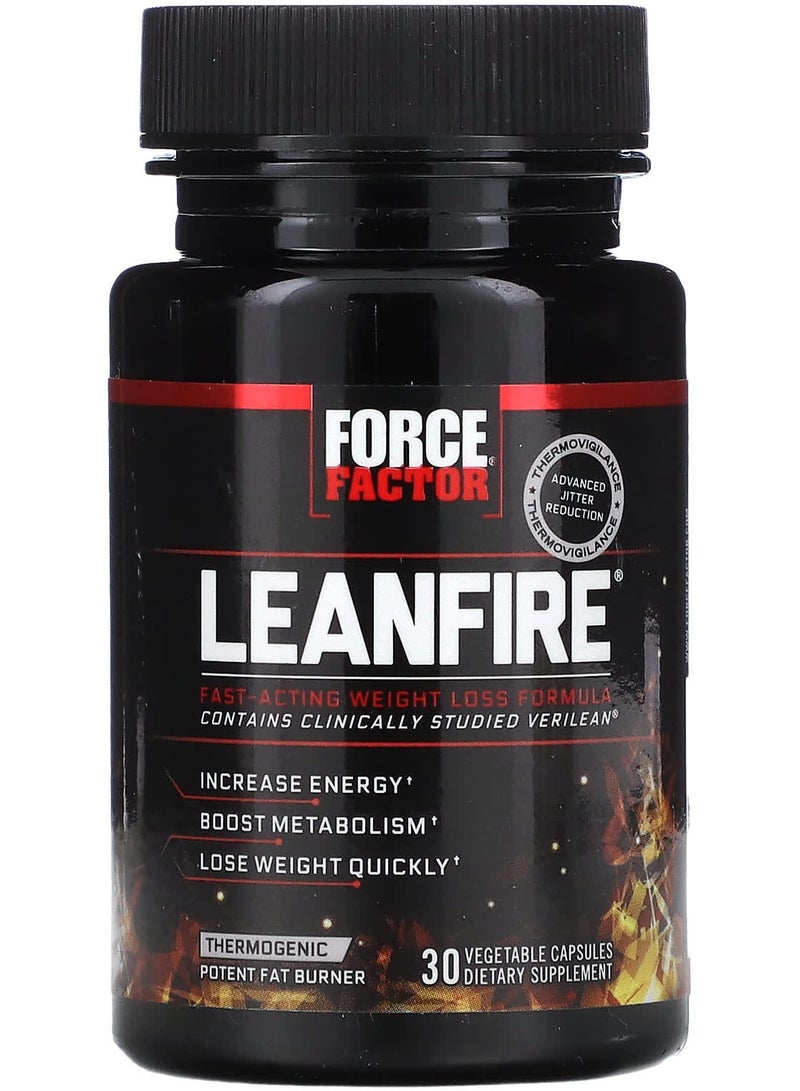 LeanFire, Fast-Acting Weight Loss Formula, 30 Vegetable Capsules