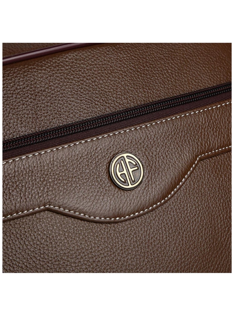 Laptop Bag for Men - Leather - Fits 14/15.6/16 Inch Laptop - Brushwood -Office Bag, Messenger & Shoulder Bag -Executive Bag for Office Use & Travel - Expandable Leather Bag