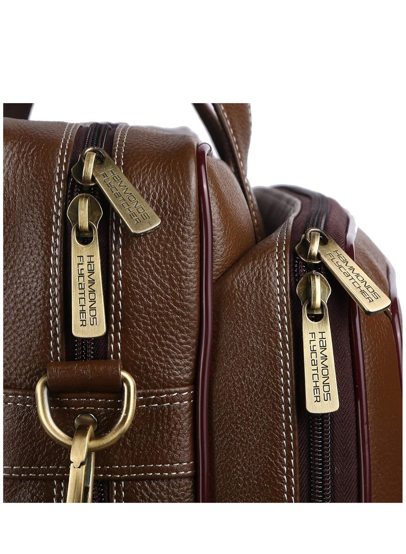 Laptop Bag for Men - Leather - Fits 14/15.6/16 Inch Laptop - Brushwood -Office Bag, Messenger & Shoulder Bag -Executive Bag for Office Use & Travel - Expandable Leather Bag