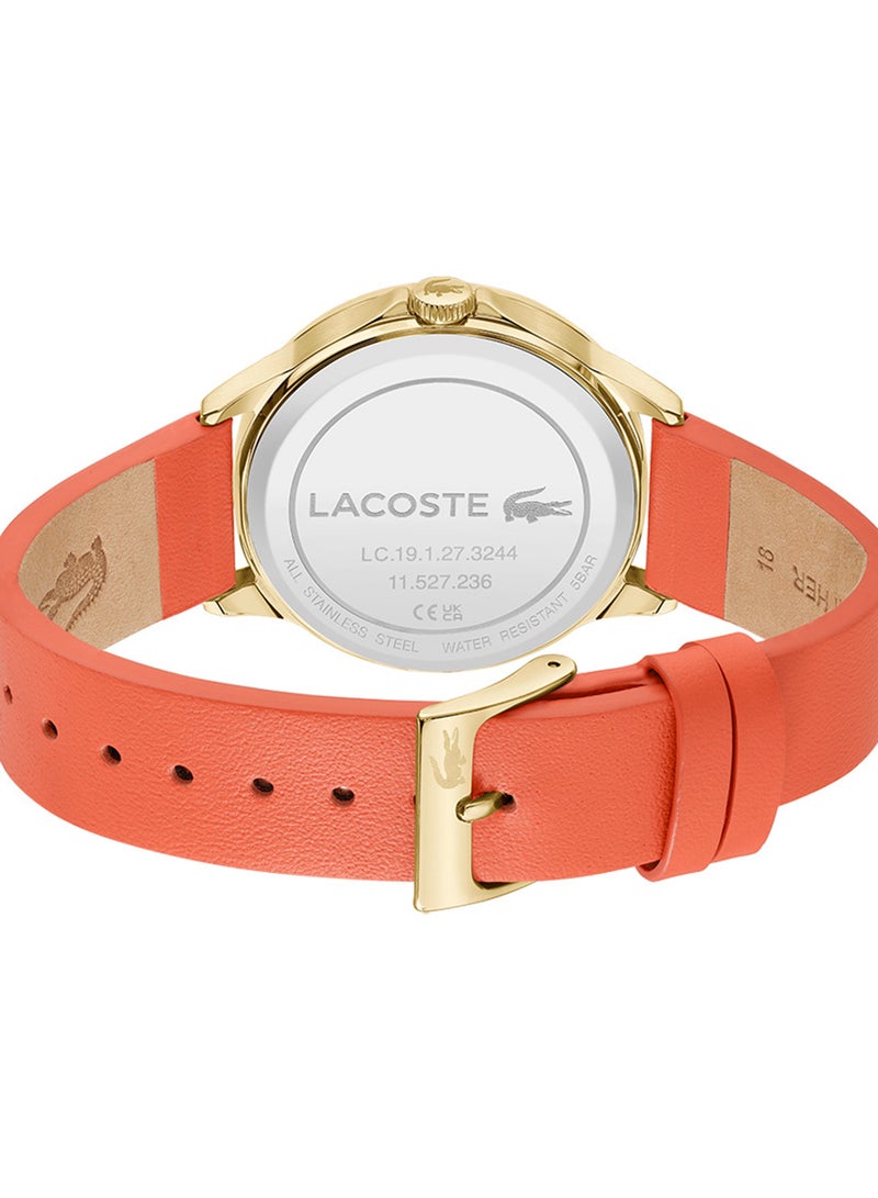 Women's Analog Round Shape Leather Wrist Watch 2001338 - 38 Mm