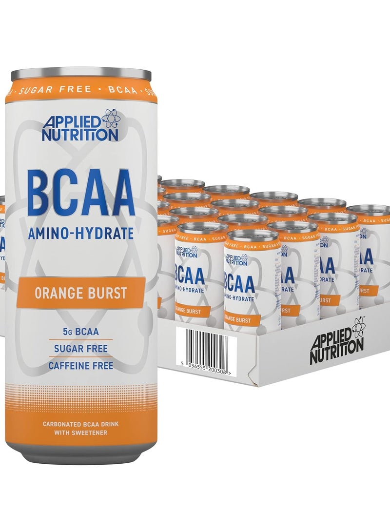 BCAA Amino Hydrate Energy Drink Orange Burst Flavor 330ml Pack of 12